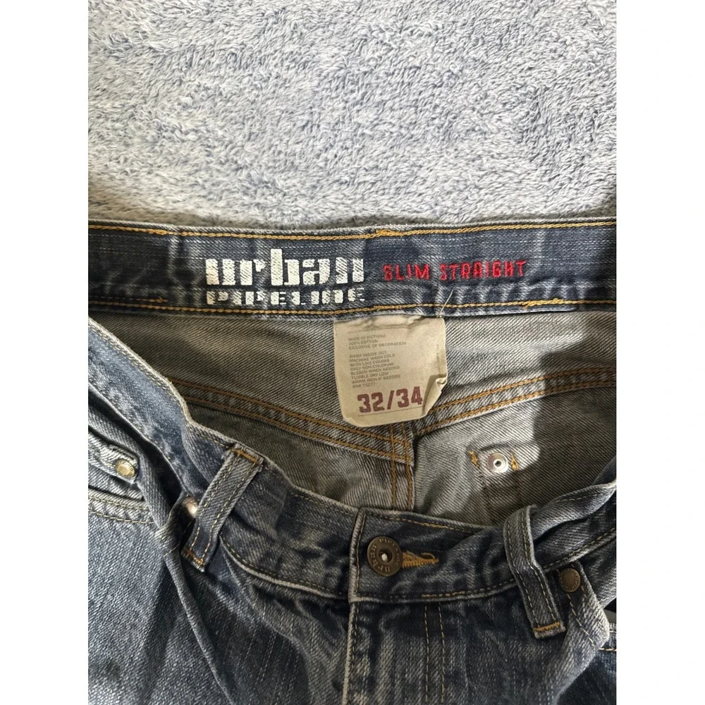 Urban Pipeline‎ Slim Straight Jeans Mens 32x34 Medium Wash Denim Blue Pants